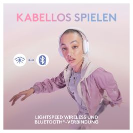 Logitech G735 Auriculares Inalámbricos Bluetooth y Lightspeed, Diadema para Gaming, Color Blanco Mist