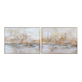 Cuadro Loft DKD Home Decor Beige Dorado 3.5 x 60 x 80 cm (2 Unidades)