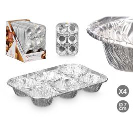 Set 4 Moldes Aluminio 6 Huecos 7Cm Diam Kinvara (24 Unidades)