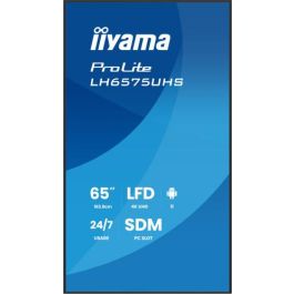 Iiyama LH6575UHS-B2AG Monitor 65" 4K UHD Panel IPS, Brillo 500cd/m², Operación 24/7, Android 11, Altavoces, Negro