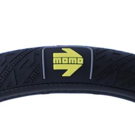MOMO MOMLSWC0VIPBG Funda Volante V.I.P. Black-Grey para 38-39 cm, Poliuretano, Estilo Deportivo Universal