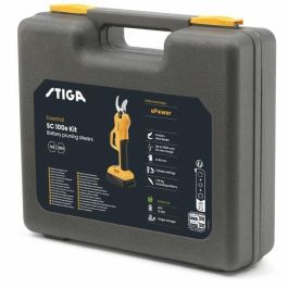 Stiga Kit Tijeras de Podar SC 100e Eléctricas de Batería, Tijeras de Poda a Batería para Jardinería, Herramienta de Corte Profesional para Podar Ramas