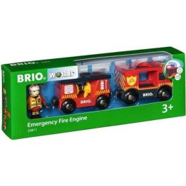 Brio World 33811 Camión de Bomberos de Madera con Remolque, Luz, Sonido, Sirena y Manguera Extensible Juguete para Niños +3 Años Precio: 33.4999995. SKU: B1KLY9QFB8