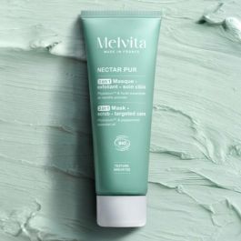 Melvita Nectar Pur Mascarilla Exfoliante 3 en 1 Purificante y Matificante Piel Mixta a Grasa con Menta Piperita 75 ml