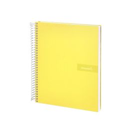 Cuaderno Espiral Liderpapel A4 Crafty Tapa Forrada 80H 90 gr Cuadro 4 mm Con Margen Color Amarillo