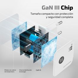 Tech One Tech Cargador Rápido GaN 20W USB-C + Cable Blanco