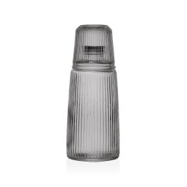 Botella de Agua Versa Negro Vidrio Aluminio 10,3 x 26 x 10,3 cm