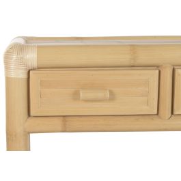 DKD Home Decor Consola Tropical Bambú y Ratán Natural 52 x 75 x 140 cm 3 Cajones