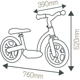 Smoby Bicicleta de Equilibrio Sin Pedales para Niños - Desarrollo de Equilibrio, Coordinación y Confianza, Transición a Bicicleta Real