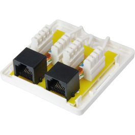 EQUIP 235214 Caja de Superficie para Red Cat6 2xRJ45 UTP RAL 9010 Blanco