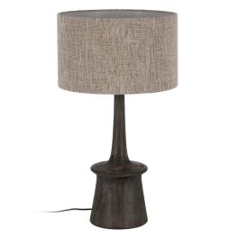 Base Lámpara Mesa Marrón Madera de Mango 20 X 20 X 45 cm