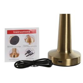 DKD Home Decor Lámpara Sobremesa Moderno Dorado Plateado 12 x 20 x 12 cm (3 Unidades)