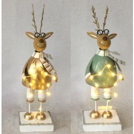 DKD Home Decor Figura de Navidad Fantasía con Reno, Luz LED y Metal, 6x28x9 cm, Pack 4 Unidades Surtidas Precio: 34.56486. SKU: B1225D6BYK