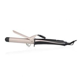 Tristar HD-2421 Rizador de Pelo con revestimiento cerámico de 25mm, 180°C, palanca, extremo frío y apagado automático, Negro y Rosa