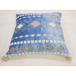 DKD Home Decor Cojin Elape Azul Blanco Algodon Polyester 20 x 60 x 60 cm Precio: 20.38608. SKU: S3038096