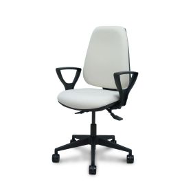 PIQUERAS Y CRESPO Silla Elche asincro bali blanco brazos fijos base piramidal ruedas de nailon de 65mm PIQUERAS Y CRESPO Silla Elche asincro bali blanco brazos fijos base piramidal ruedas de nailon de 65mm