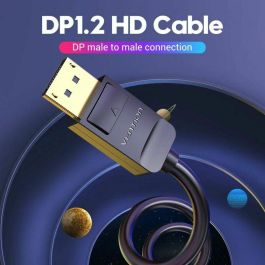 Vention HACBI Cable DisplayPort 1.2 4K@60Hz y 144Hz DP Macho - Macho, 3 Metros, Negro, Triple Blindaje y Contactos Chapados en Oro