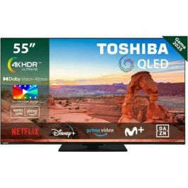 Toshiba 55QV3463DG Televisor QLED de 55 pulgadas con resolución 4K Ultra HD, Smart TV y conectividad WiFi en Negro