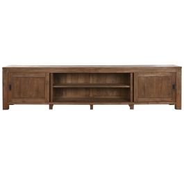 DKD Home Decor Mueble TV de Teca Reciclada Natural con 2 Puertas y 4 Cajones, Colección Indo minimal 24, 250x45x60 cm