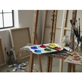 Liderpapel Paleta de Plástico Rectangular para Pintura con 6 Huecos 12.5x8.7 cm