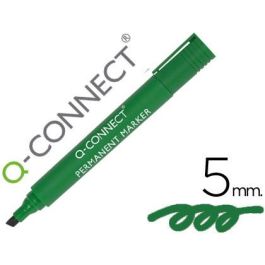 Rotulador Q-Connect Marcador Permanente Verde Punta Biselada 5 mm 10 unidades