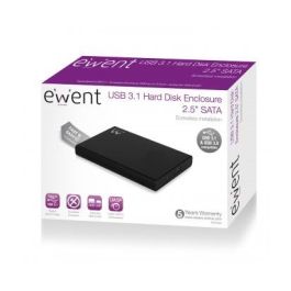 Ewent EW7044 Carcasa Externa 2.5" para Disco Duro/SSD SATA III con USB 3.2 Gen 1 Negro