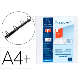 Exacompta Carpeta 4 Anillas Mixtas 50 mm Kreacover Forrada PP A4+ Personalizable con 3 Bolsos Exteriores Blanco Precio: 4.49999968. SKU: B1AM8PW8KJ