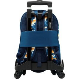 Mochila fortnite blue camo adaptable. carro con 4 ruedas giratorias. 42 x 32 x 20 cm.