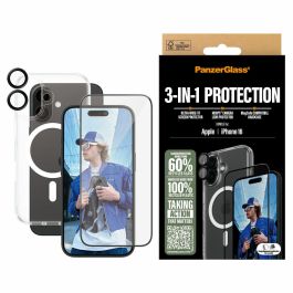 PanzerGlass Kit Protección 3 en 1 para Apple iPhone 16 - Protector Pantalla, Resistente a Golpes y Rayones