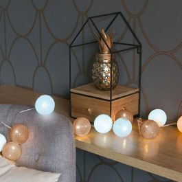 Home Deco Light Guirnalda Luz 20 Led Azul/Oro con Bolas de 5,5 cm, Cable 345 cm