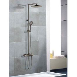 Edouard Rousseau AAAPS00314 - Columna de Ducha Termostática Grafito con Rociador Orientable Ø 250 mm Gris