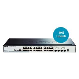 D-Link Switch DGS-1510-28P 28-Puertos Gigabit Gestionado L3, 24 Puertos PoE+ 193W, 2 SFP+, Apilable, Rackmontaje