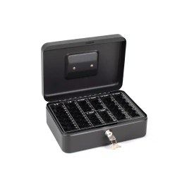 Q-connect Caja caudales 250x180x90 mm Negra con Portamonedas