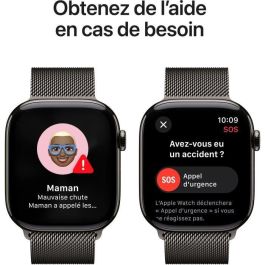 Apple WAT10CEL46SLALOO Apple Watch Series 10 GPS + Cellular 46 mm Caja de Titanio Pizarra Correa Milanese Loop Pizarra M/L