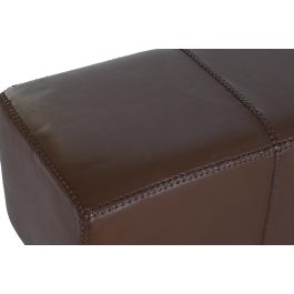 DKD Home Decor Descalzadora Marron Piel y Teca 41 x 46 x 120 cm