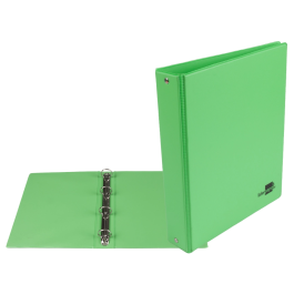 Liderpapel Carpeta de 4 anillas 25 mm A5 Cartón Forrado PVC Verde