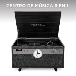 Victrola Tocadiscos Century con reloj Negro