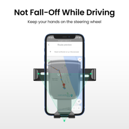 UGREEN 60990B Soporte para Teléfono Móvil/Smartphone para Coche, Negro, Compatible con Amplia Gama de Dispositivos