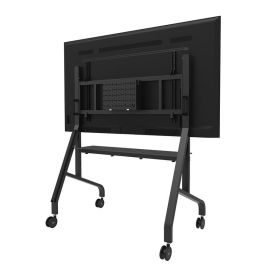 Neomounts FL50-575BL1 Display Trolley para Pantallas de 65-110", Max 125 kg, Altura Manual 129-139 cm, VESA 100x100-1100x600, Negro