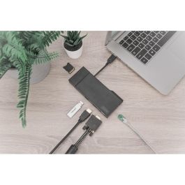 Digitus Docking Station Travel USB 3.0/3.2, HDMI/VGA, Lector SD/MicroSD, Ethernet, 4K, Color Negro