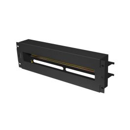 Lanberg AK-VDP103-B Panel de gestión de cables de 3U para rack de 19 pulgadas, accesorio de bastidor de acero negro