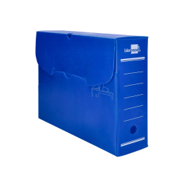 Liderpapel Caja archivo definitivo plástico azul 360x100x260 mm