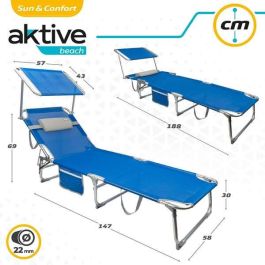 Tumbona plegable aluminio con parasol, almohada y bolsillo modelo gomera 188x58x30/69cm Tumbona plegable aluminio con parasol, almohada y bolsillo modelo gomera 188x58x30/69cm