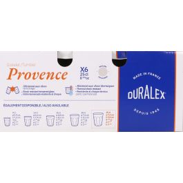 Duralex Set de 6 Vasos Transparentes Provence 25 cl (12 Cajas)