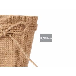 Ibergarden Macetero de Tela con Lazo 14x13x15 cm Marrón