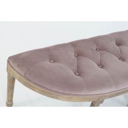 DKD Home Decor Descalzadora Tradicional Rosa Palo y Natural, Poliéster y Rubberwood, 43x48x125 cm, Desmontable