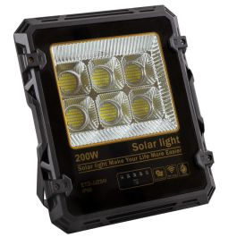 Proyector Solar LED 200W con Panel Solar, Mando a Distancia, IP65 [1916-FLSOL-200W-CW]