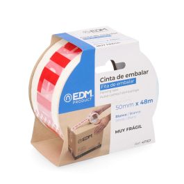 Edm Precinto "Muy Frágil" Blanco/Rojo 48 Micras Polipropileno 50 mm x 48 m Resistente intemperie Precio: 2.50000036. SKU: S7915938