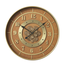 DKD Home Decor Reloj de Pared Glam Dorado Naranja Ø59 cm | 8 cm Profundidad | Hierro y Cristal Precio: 88.8900001. SKU: B1DXWP4LMX
