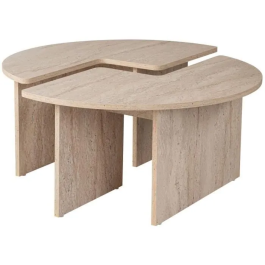 Mesa de centro MOIRA Redonda Efecto mármol travertino 90 x 90 x 41 cm CAL1738350617033 Precio: 125.49999968. SKU: B19ABK6LG3